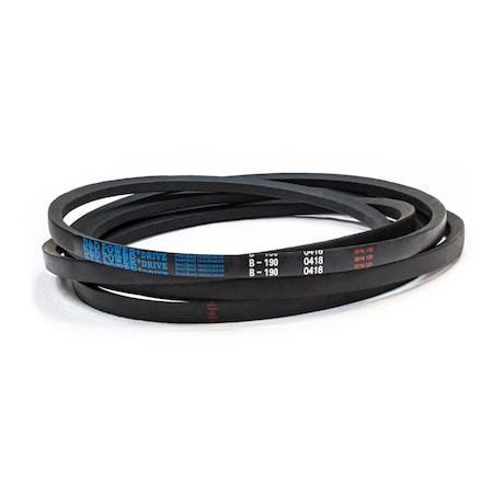 D&D B190 Classical V-Belt, 193 in Outside Length, 21/32 in Top Width, 1 Ribs B190